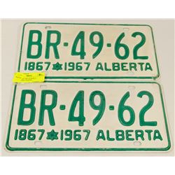 SET OF  1867-1967 ALBERTA CENTENNIAL LICENSE