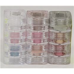 3 STACKS OF 3 MICABELLA EYE SHADOW NATURAL MINERAL