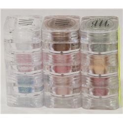 3 STACKS OF 3 MICABELLA EYE SHADOW NATURAL MINERAL