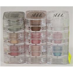 3 STACKS OF 3 MICABELLA EYE SHADOW NATURAL MINERAL