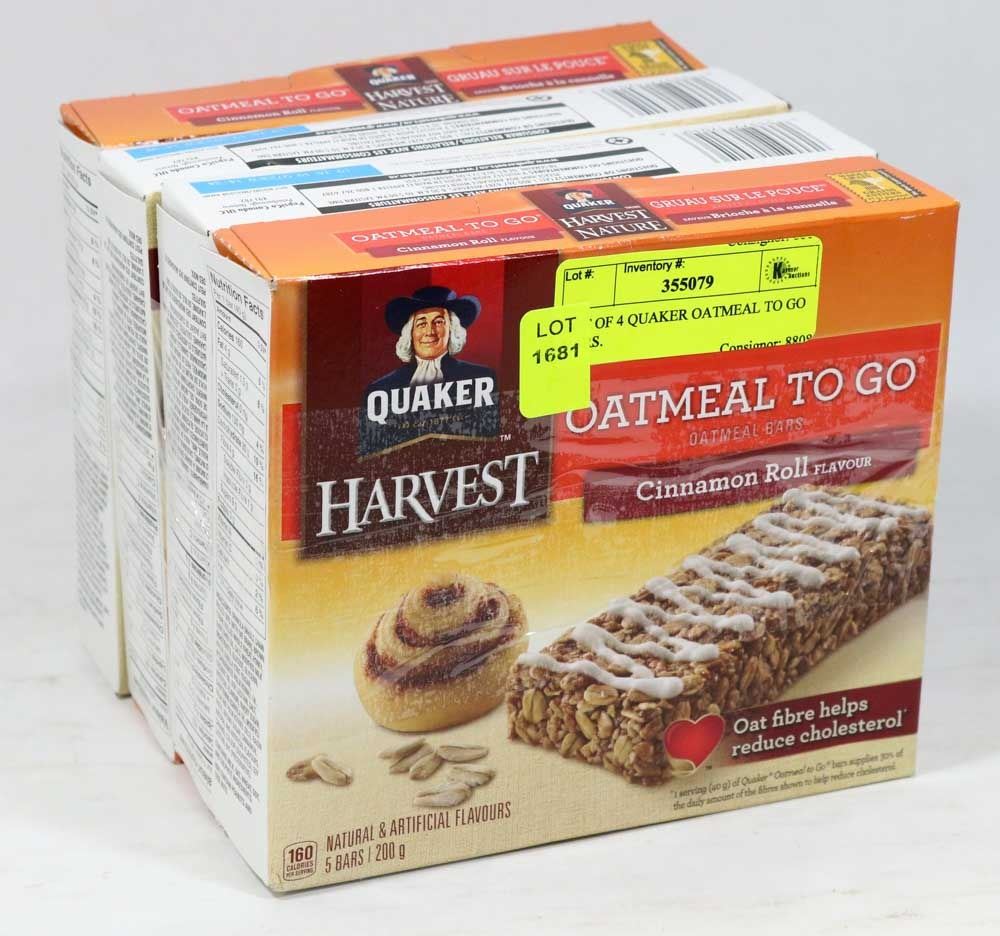 LOT OF 4 QUAKER OATMEAL TO GO BARS.