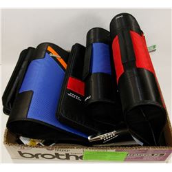 LOT OF NEW 5 BINDERS WITH TAGS.