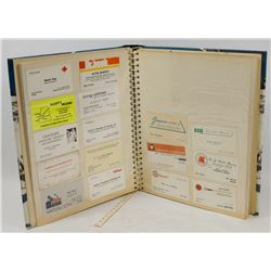 BINDER OF OIL STICKERS, PATCHES, CARDS, VINTAGE