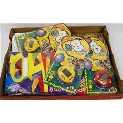 FLAT OF 5 POCKET KITES AND DIFFERENT STICKERS,.
