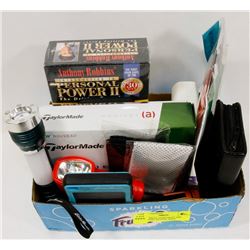 LOT OF MENS ITEMS MOST ARE NEW, SPORTS ACCESS