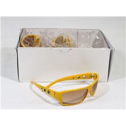 BOX OF AMBER LENS DESIGNER SUNGLASSES