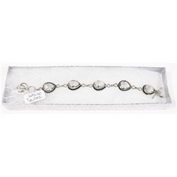 #81-WHITE TOPAZ GEMSTONE BRACELET