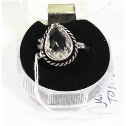 #83-WHITE TOPAZ GEMSTONE RING