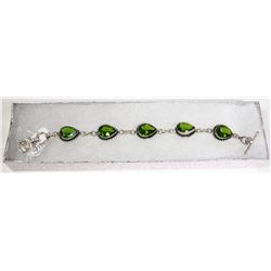 #74-GREEN PERIDOT GEMSTONE BRACELET