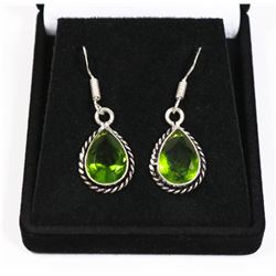 #71-GREEN PERIDOT GEMSTONE EARRINGS