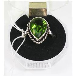 #72-GREEN PERIDOT GEMSTONE RING
