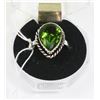 Image 1 : #72-GREEN PERIDOT GEMSTONE RING