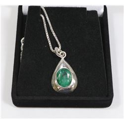 #54-NATURAL GREEN EMERALD  GEMSTONE PENDANT