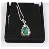 Image 1 : #54-NATURAL GREEN EMERALD  GEMSTONE PENDANT