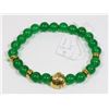 Image 1 : #70-GREEN EMERALD BEAD BRACELET