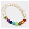 Image 1 : #66- TURQUOISE 7 CHAKRA BEAD BRACELET