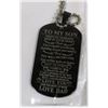 Image 1 : NEW BLACK “ TO MY SON LOVE DAD” DOG TAG PENDANT