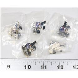 FIVE VINTAGE EDMONTON OILERS NO 1 FAN LAPEL PINS.