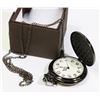 Image 1 : NEW BLACK POCKET WATCH ON NECKLACE CHAIN.
