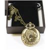 Image 1 : NEW BRONZE POCKET WATCH FISHING FACE WITH CHAIN