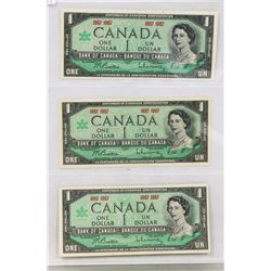 LOT OF 3 CANADA 1967 CENTENNIAL BILLS