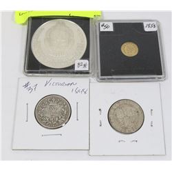 LOT OF 4 ASSORTED WORLD COINS
