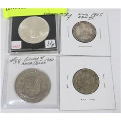 LOT OF 4 ASSORTED WORLD COINS
