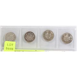 LOT OF 4 CANADA DIMES 1910, 1919,1930, 1936