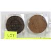Image 1 : LOT OF 2 CANADA LARGE PENNIES 1917, 1919