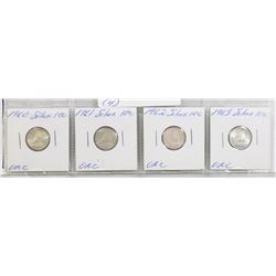 UNC 1960-1963 CANADA QEII SILVER 10 CENT COIN