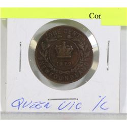 1872 NEWFOUNDLAND LARGE CENT