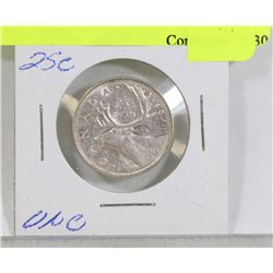 UNCIRCULATED 1941 SILVER WWII 25 CENT COIN