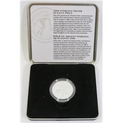 1998 RCM SKI JUMPING SILVER 50 CENT COIN WITH CASE