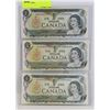 Image 1 : LOT OF 3 CANADIAN 1973  $1 BILLS.