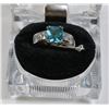 Image 1 : NEW STERLING 925/SILVER RING SIZE 7 CUBIC BLUE