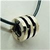 Image 2 : 128) STERLING SILVER BEAD WITH CORD NECKLACE