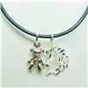 181) STERLING SILVER 2 PENDANTS W/ CORD NECKLACE