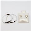 Image 3 : 154) LOT OF TWO HEART SHAPED AND HOOP EARRINGS