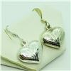 138) STERLING SILVER HEART SHAPED EARRINGS