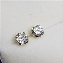 185) 14K YELLOW GOLD CUBIC ZIRCONIA EARRINGS