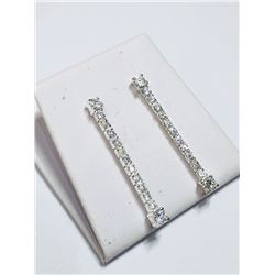 182) STERLING SILVER CUBIC ZIRCONIA EARRINGS
