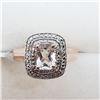Image 3 : 195) ROSE GOLD PLATED ST. SILVER MORGANITE RING