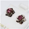 Image 3 : 178) 10K GOLD TOURMALINE MOTHER OF PEARL EARRINGS