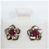 Image 4 : 178) 10K GOLD TOURMALINE MOTHER OF PEARL EARRINGS