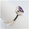 Image 2 : 157) STERLING SILVER AMETHYST MARCASITE RING