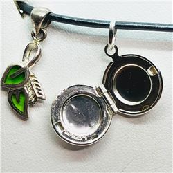 144) STERLING SILVER PENDANT W/CORD NECKLACE