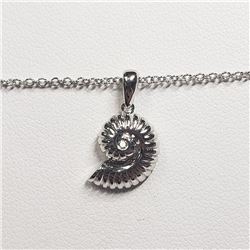 189) STERLING SILVER CUBIC ZIRCONIA NECKLACE