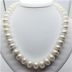 17) STERLING SILVER FRESHWATER PEARL NECKLACE