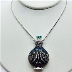 3) STERLING SILVER PERFUME HOLDER NECKLACE