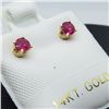Image 1 : 26) 14K YELLOW GOLD BURMESE RUBY EARRINGS